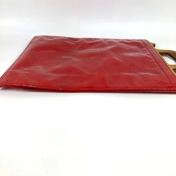 LOUIS VUITTON M91078 MonogramVernis Stanton bag vertical Hand Bag Red